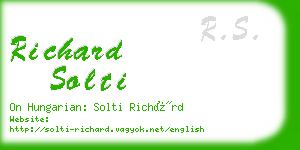 richard solti business card